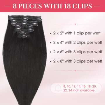 MY-LADY Clip In Hair Extensions 100% Real Human Hair 13 Inch 8pcs Remy Real Hair Extension Clip ins ...