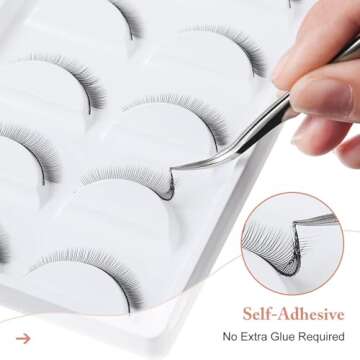 50 Pairs Practice Eyelashes Training Lashes Self-adhesive Practice Lashes Eyelash Strips for Training Eyelash Extension Makeup Beginners Beauty Salon