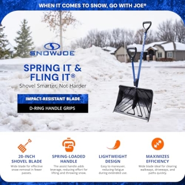 Snow Joe 20-Inch Shovel with Assist Handle and Durability