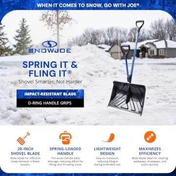 Snow Joe 20-Inch Shovel with Assist Handle and Durability