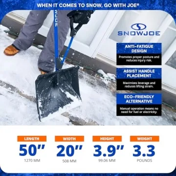 Snow Joe 20-Inch Shovel with Assist Handle and Durability