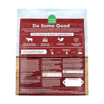 Open Farm Freeze Dried Raw Dog Food, Humanely Raised Meat Recipe with Non-GMO Superfoods and No Artificial Flavors or Preservatives (3.5 Ounce (Pack of 1), Grass Fed Beef Recipe)