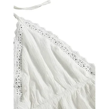 SweatyRocks Women's Deep V Neck Halter Crop Cami Top