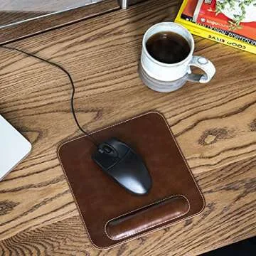 Londo Top Grain Leather Mouse Pad with Wrist Rest – Ergonomic Support, Non-Slip Base, Smooth Surface
