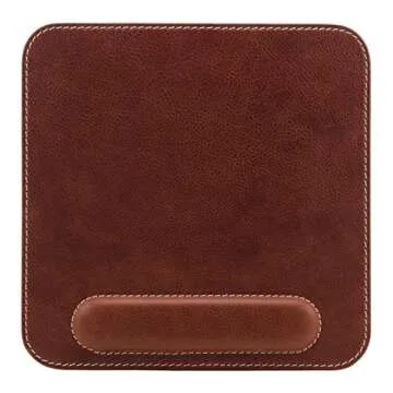Londo Top Grain Leather Mouse Pad with Wrist Rest – Ergonomic Support, Non-Slip Base, Smooth Surface