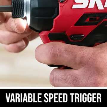 Skil PWR CORE 20 Brushless 20V 1/4" Hex Compact Impact Driver Kit with 3-Speed & Halo Light & One-Handed Collet Including 2.0Ah Battery and Charger- ID6739B-10
