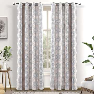 DriftAway Curtains for Bedroom Room Darkening Curtain 84 Inch Medallion Drapes for Living Room Damas...