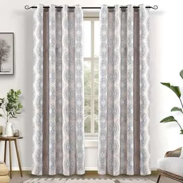 DriftAway Curtains for Bedroom Room Darkening Curtain 84 Inch Medallion Drapes for Living Room Damas...