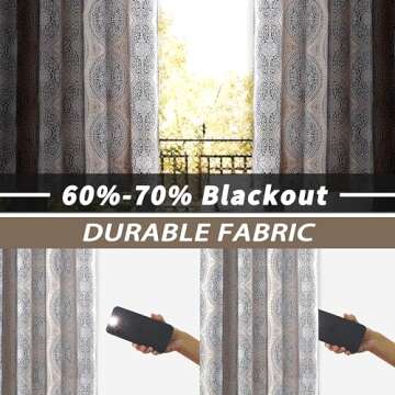 DriftAway Room Darkening Curtains 84 Inch Medallion Panels