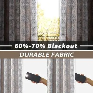 DriftAway Room Darkening Curtains 84 Inch Medallion Panels