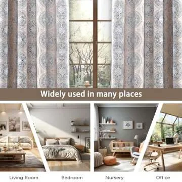 DriftAway Room Darkening Curtains 84 Inch Medallion Panels