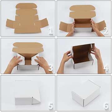 EYMPEU 13x10x2 Inches Shipping Boxes Set of 20 White Corrugated Cardboard Mailing Boxes for Packaging, Small Business, Literature, Mailer