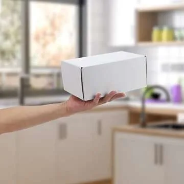 EYMPEU 13x10x2 Inches Shipping Boxes Set of 20 White Corrugated Cardboard Mailing Boxes for Packaging, Small Business, Literature, Mailer