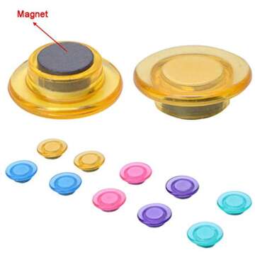 Round Whiteboard Magnet Circle Whiteboard Magnet Mini Fridge Magnet for Home School Office (Multicol...
