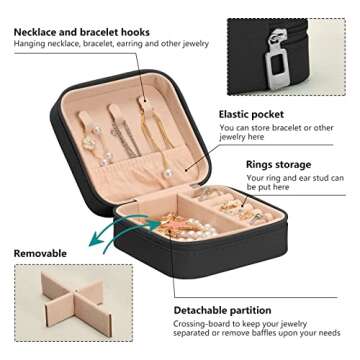 WELLDAY Jewelry Box Western Desert Cowboys Portable Jewelry Travel Case Organizer Bag Storage Box for Necklace, Earrings, Rings, Bracelet