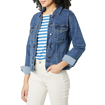 Amazon Essentials Women's Jean Jacket (Available in Plus Size), Medium Wash, Small