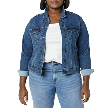 Amazon Essentials Women's Jean Jacket (Available in Plus Size), Medium Wash, Small