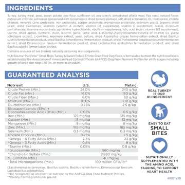 Pure Vita Grain Free Turkey & Sweet Potato Small Bites Dog Food 5lb