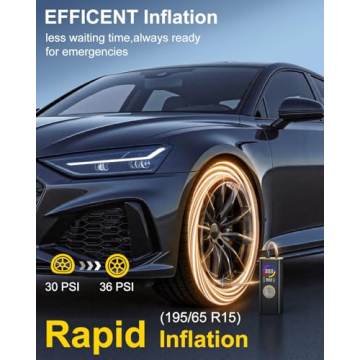Tire Inflator Portable Air Compressor, 150 PSI Cordless Air Pump for Car Tires with Auto Shut-Off, L...