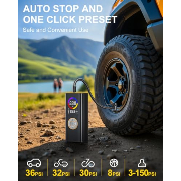 150 PSI Portable Air Compressor for Cars and Bikes