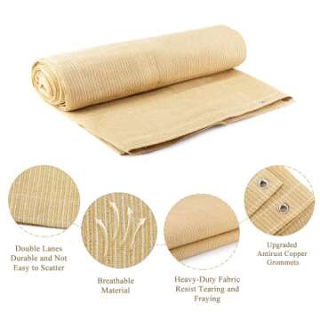 ABOSUN Outdoor Sun Shade Cloth with UV Protection and Durability