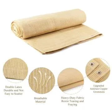 ABOSUN Outdoor Sun Shade Cloth with UV Protection and Durability