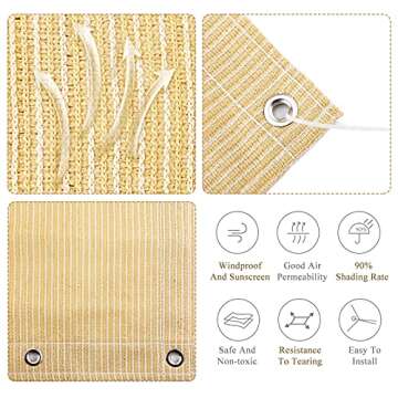 ABOSUN Outdoor Sun Shade Cloth with UV Protection and Durability