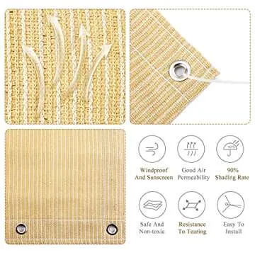 ABOSUN Outdoor Sun Shade Cloth with UV Protection and Durability