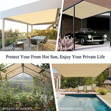 ABOSUN Outdoor Sun Shade Cloth with UV Protection and Durability