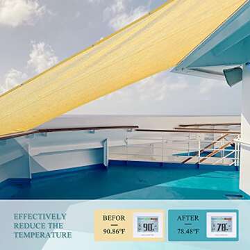 ABOSUN Outdoor Sun Shade Cloth with UV Protection and Durability