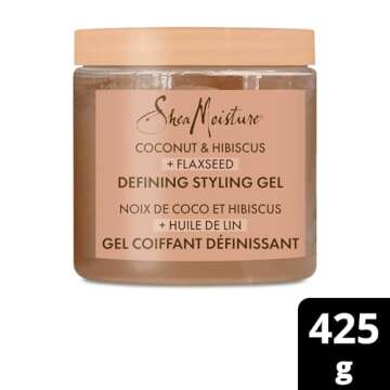 SheaMoisture Defining Styling Gel For Thick, Curly Hair Coconut and Hibiscus Paraben-Free Frizz Cont...