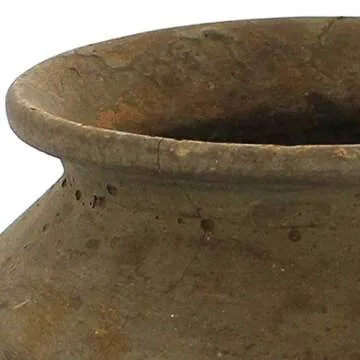 Benjara Rustic Clay Earthen Water Pot with Round Top, Brown