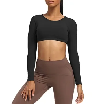 Aoxjox Long Sleeve Crop Tops for Women Workout Wear
