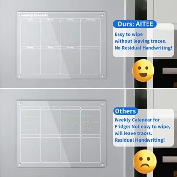 AITEE Acrylic Magnetic Monthly & Weekly Calendar Set for Fridge