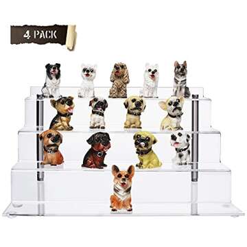 CECOLIC Acrylic Riser Shelf 4 Tier Display Stand