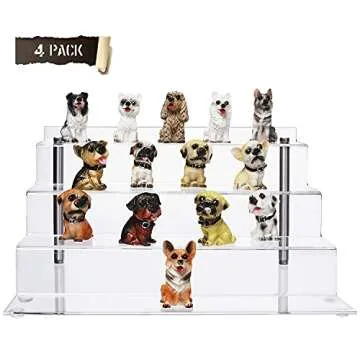 CECOLIC Acrylic Riser Shelf 4 Tier Display Stand