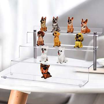 CECOLIC Acrylic Riser Shelf 4 Tier Display Stand