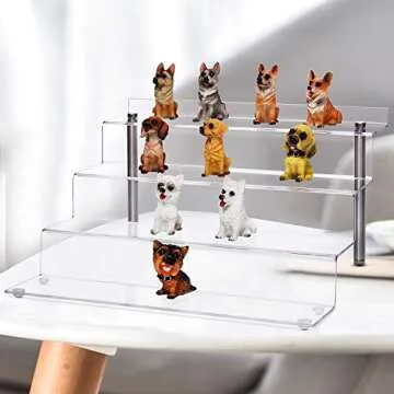 CECOLIC Acrylic Riser Shelf 4 Tier Display Stand