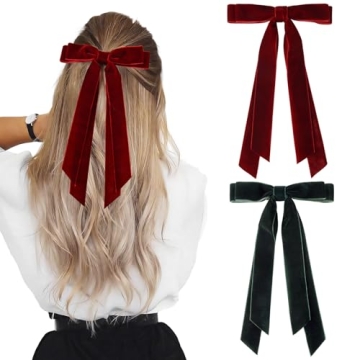 2PCS Velvet Hair Bows Elegant Accessories for Girls