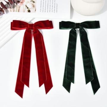 2PCS Velvet Hair Bows Elegant Accessories for Girls