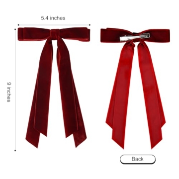 2PCS Velvet Hair Bows Elegant Accessories for Girls