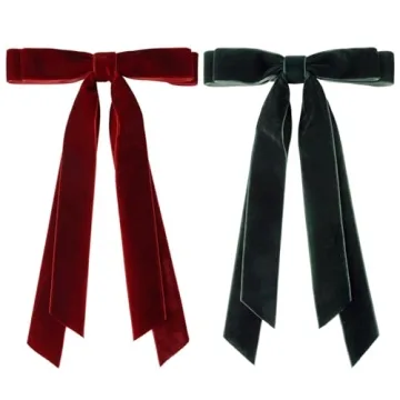 2PCS Velvet Hair Bows Elegant Accessories for Girls