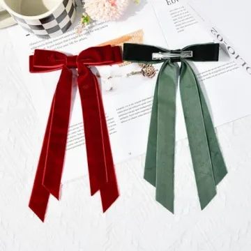 2PCS Velvet Hair Bows Elegant Accessories for Girls