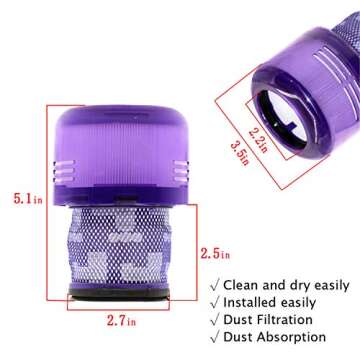 Premium 2 Pack Filters for Dyson V11 Cordless Vacuum - HEPA Replacement