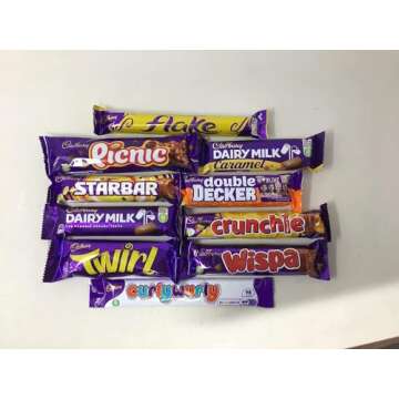 Selection Box of 10 Full Size British Chocolate Bars