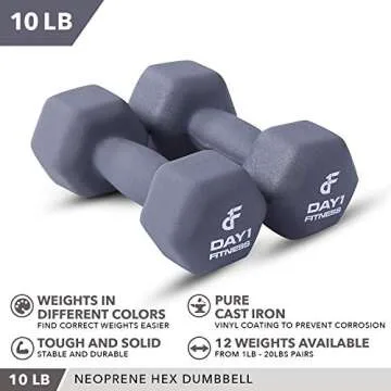 Neoprene Dumbbell Pairs by Day 1 Fitness for Toning