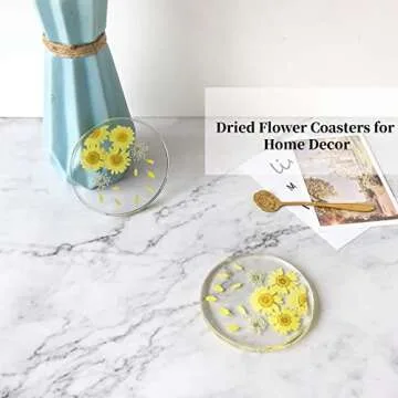 Handmade Flower Drink Coasters Set for Home Decor