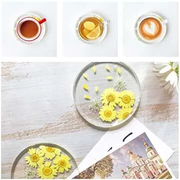 Handmade Flower Drink Coasters Set for Home Decor