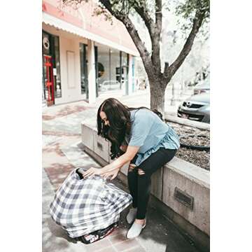 Copper Pearl Multi-Use Cover: Car Seat Covers, Nursing Cover, and Stroller Cover for Sun - Stretchy Fabric, All-Season Use, Stylish Designs, Easy Access for Moms - Scotland