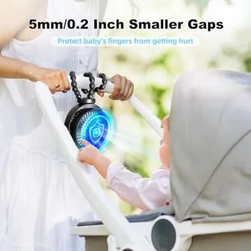 Portable Stroller Fan - 20H Battery Operated, 360° Adjustable, Quiet & Safe
